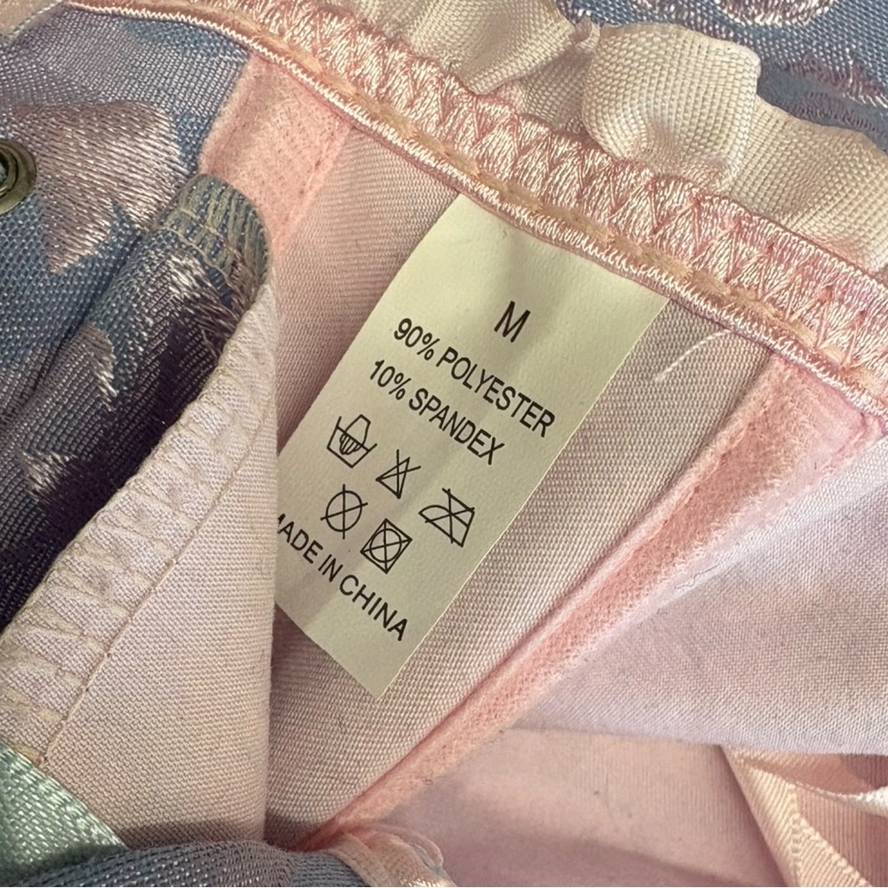 Strapless Lavender Pink Brocade Corset Top - Picture 7 of 9